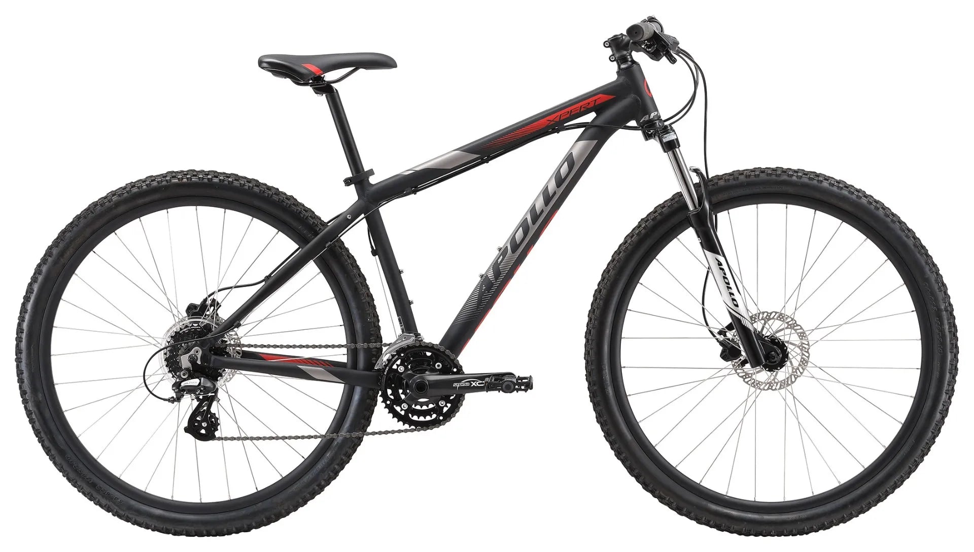 Apollo Xpert 20 Matte Black Charcoal Red Mountain Bike Inner City Cycles