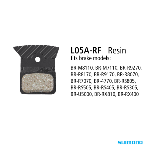 Shimano L05A-RF BR-R9270 Resin Disc Brake Pads with Finns